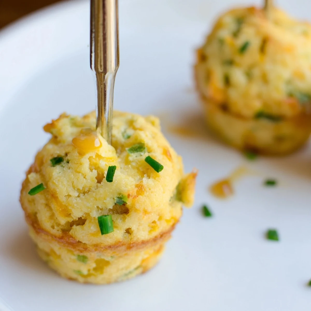 Golden Cheddar Jalapeño Pancake Muffin Pops, deliciously cheesy with a spicy kick.  