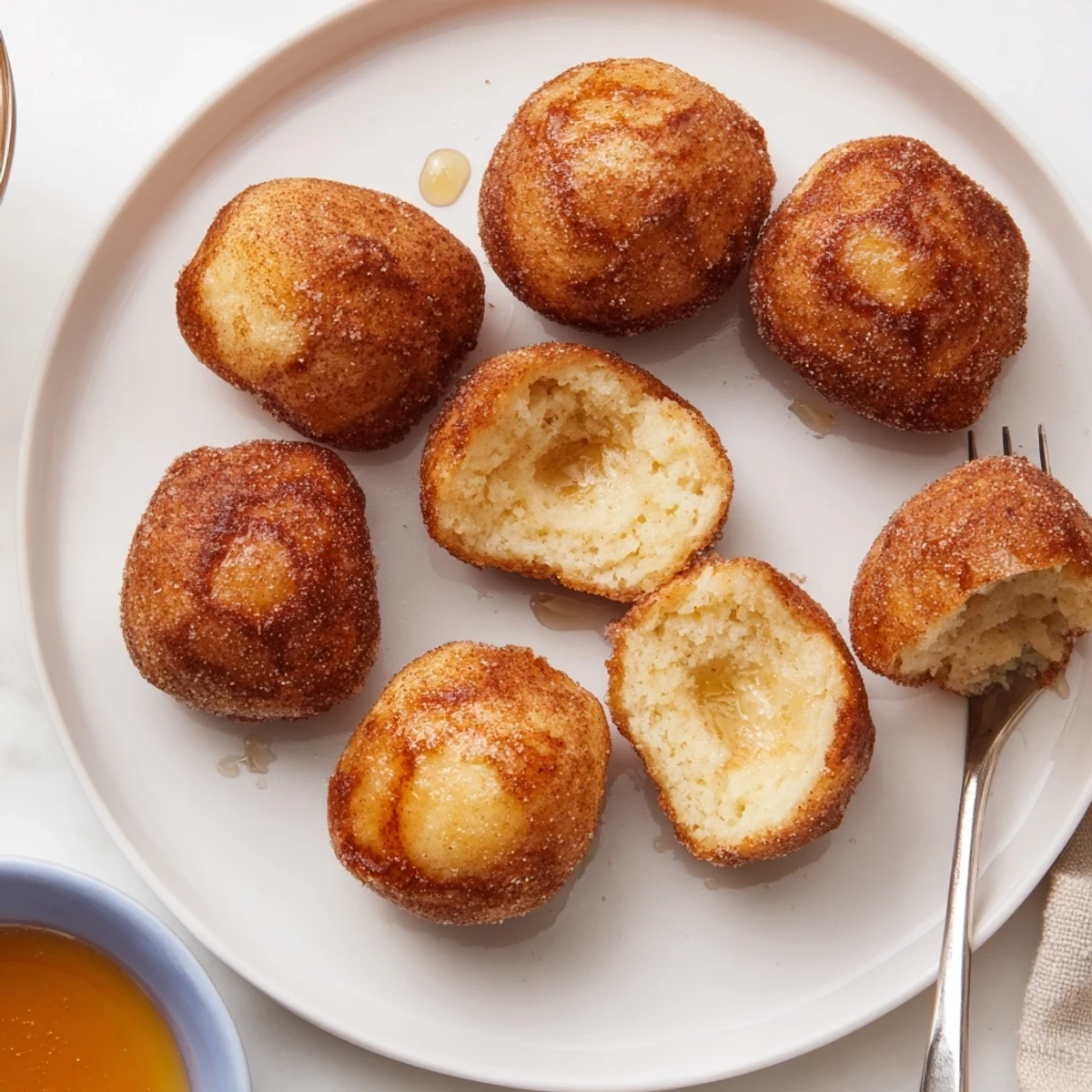 Delicious golden pancake balls bursting with bourbon flavor and cinnamon sweetness.  