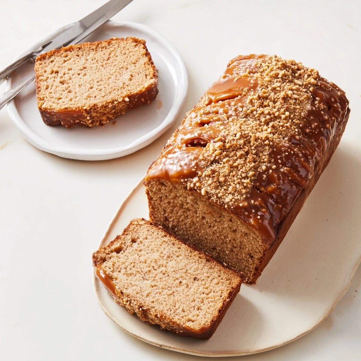 Golden-brown Maple Ginger Cinnamon Pretzel Loaf, ideal for cozy snack moments.