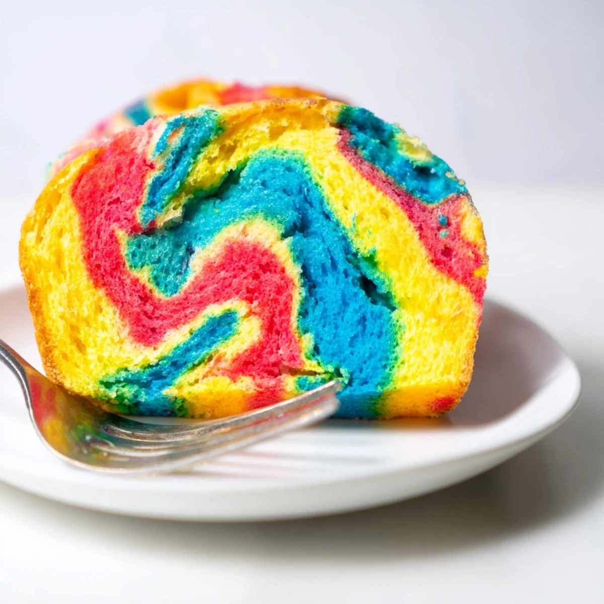 Light and fluffy Cloud Bread Rainbow version, perfect for vibrant party treats.  