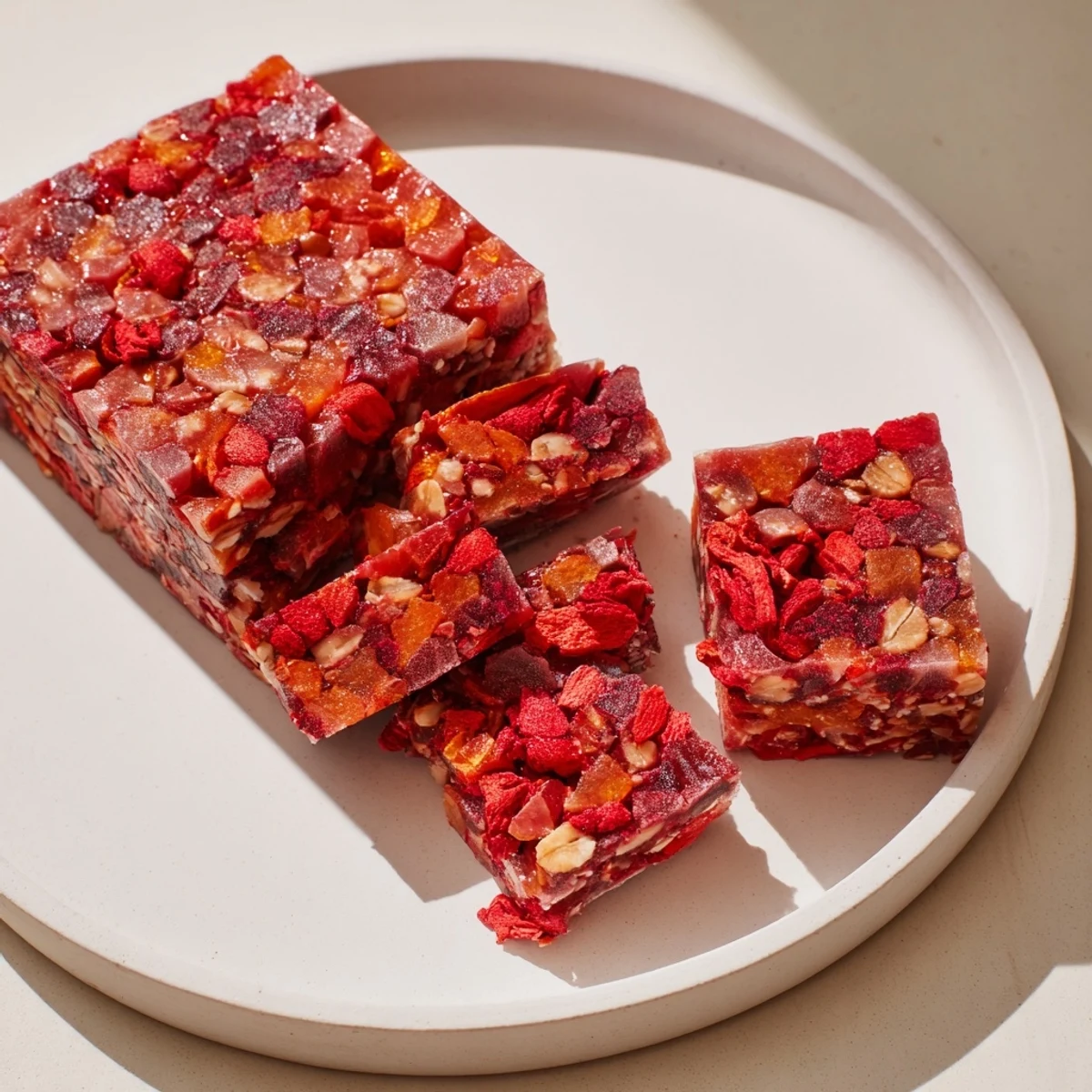 Colorful DIY snack bars topped with chewy gummies and crunchy freeze-dried candy.  