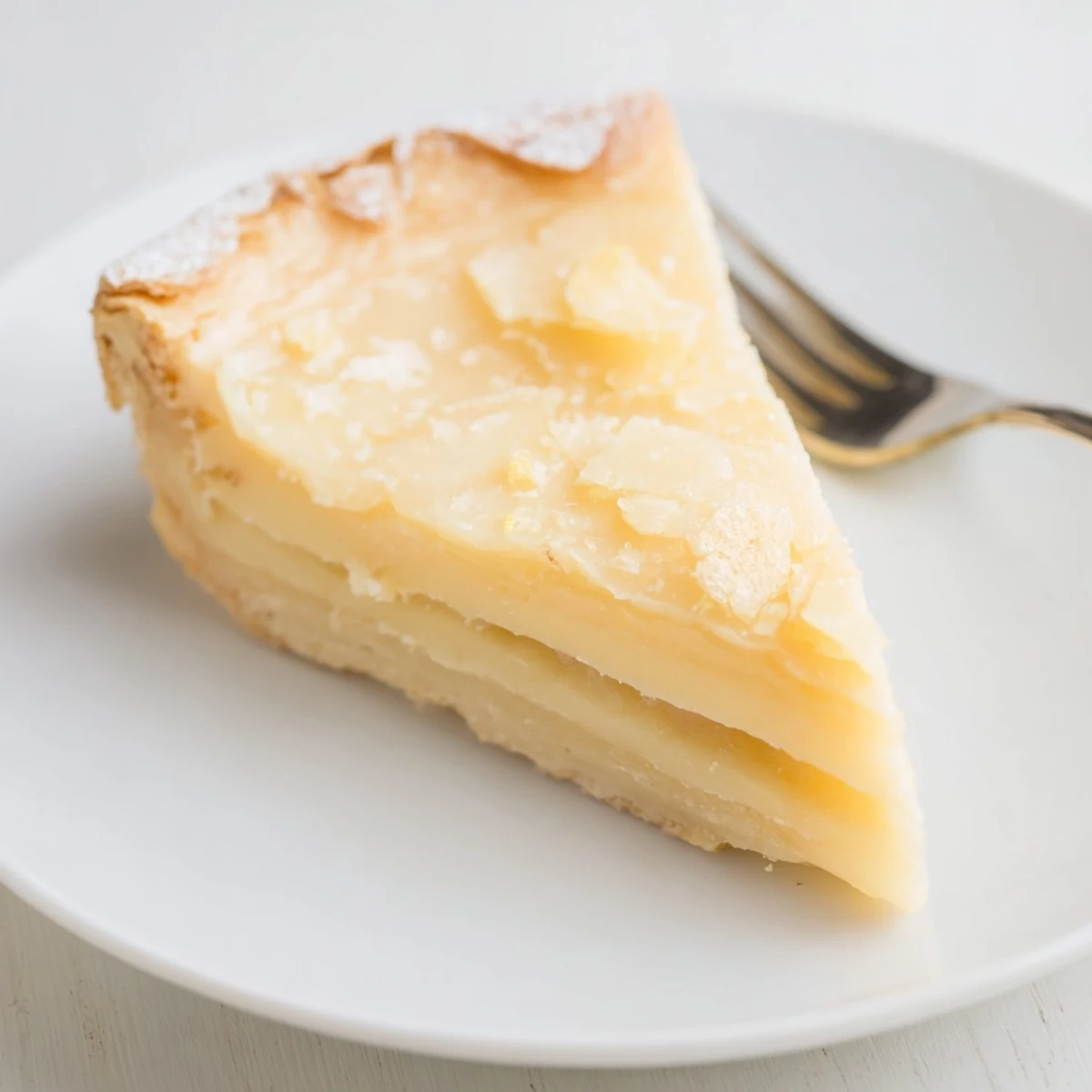 Delightful Water Pie cooling on a counter, showcasing its golden, flaky crust.  