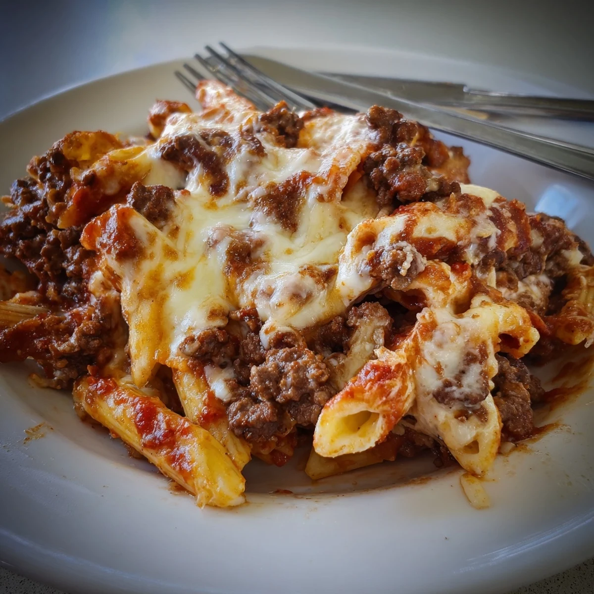 Cheesy Beef Penne Bake