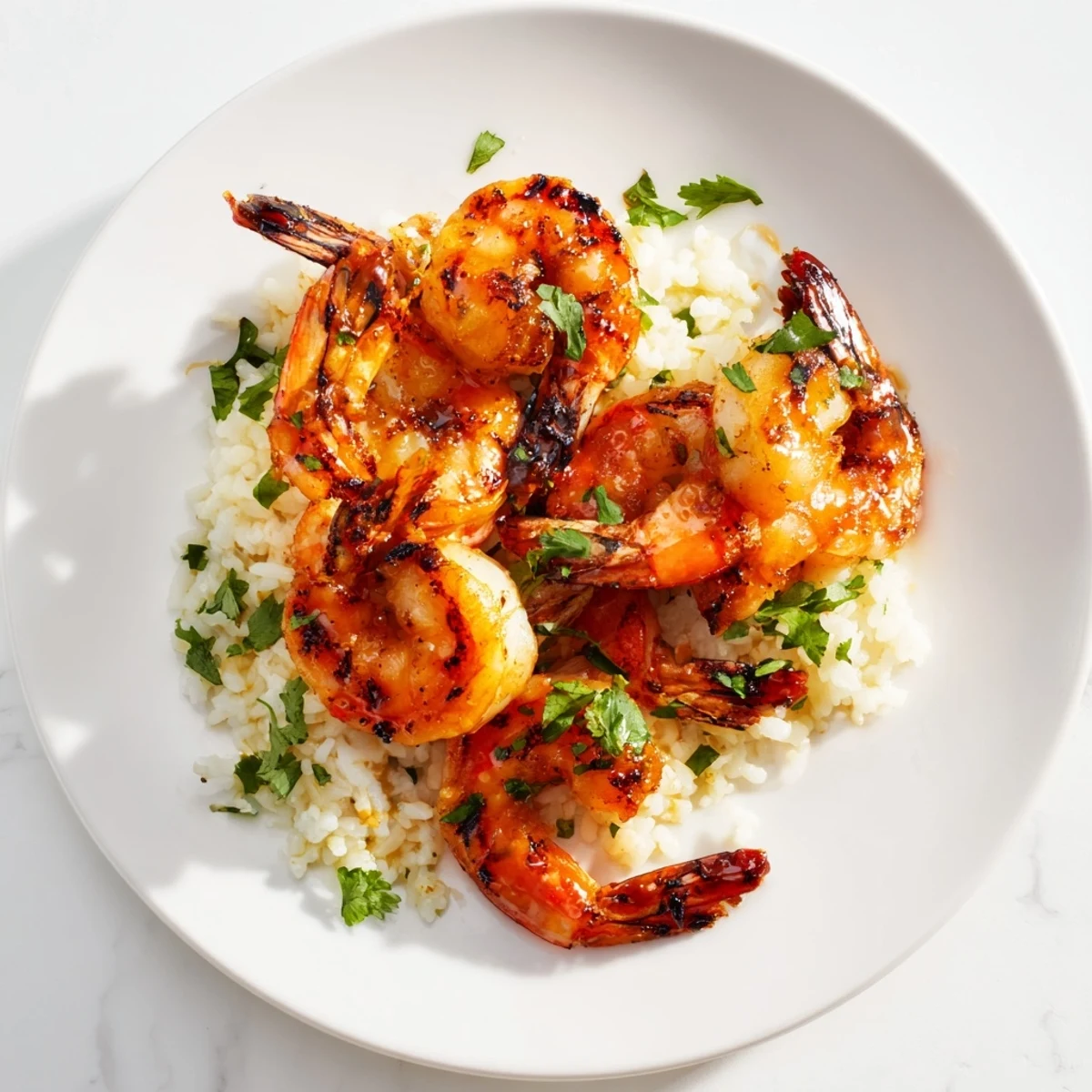 Vivid image: Enjoy chipotle lime grilled shrimp, a flavorful dish served with zesty cilantro lime rice.