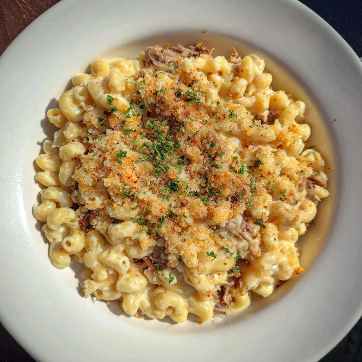 Barbecue Pulled Pork Mac Cheese