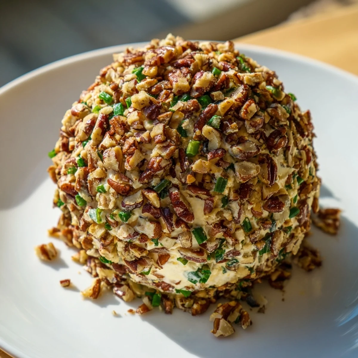 Imagine a chilled classic cheese ball with ranch, showcasing flavorful herbs and a delightful coating.