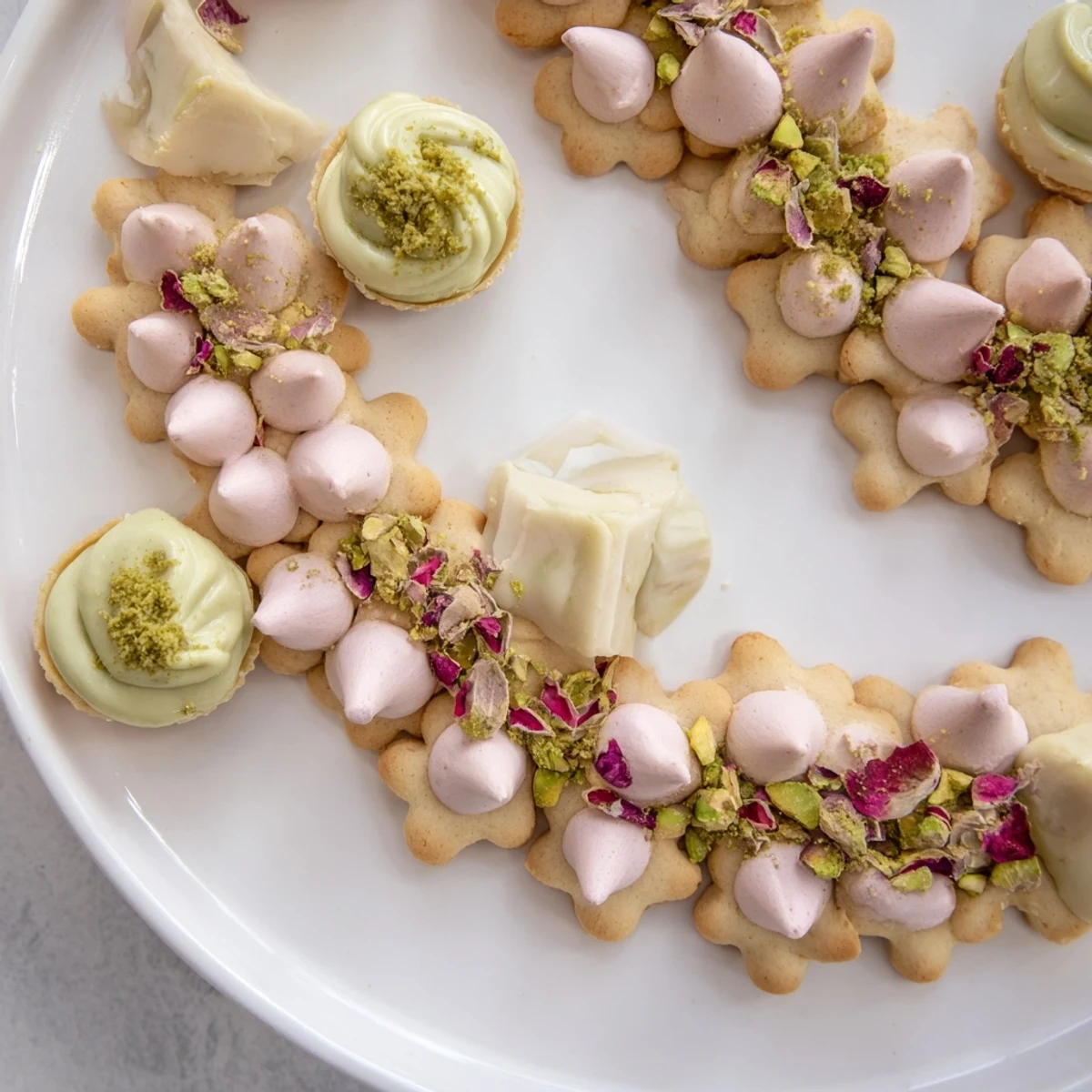 Daisy Chain Dessert Tray, a beautiful arrangement of mini desserts, perfect for a celebration party.