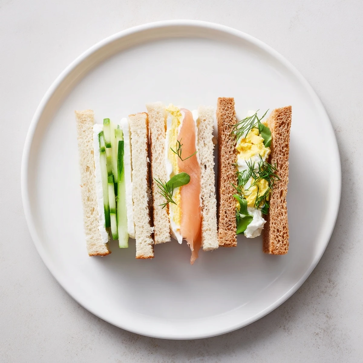 Savory Castle Feast Royal Tea Party Sandwiches: cucumber, salmon, and egg, perfect for an afternoon treat.
