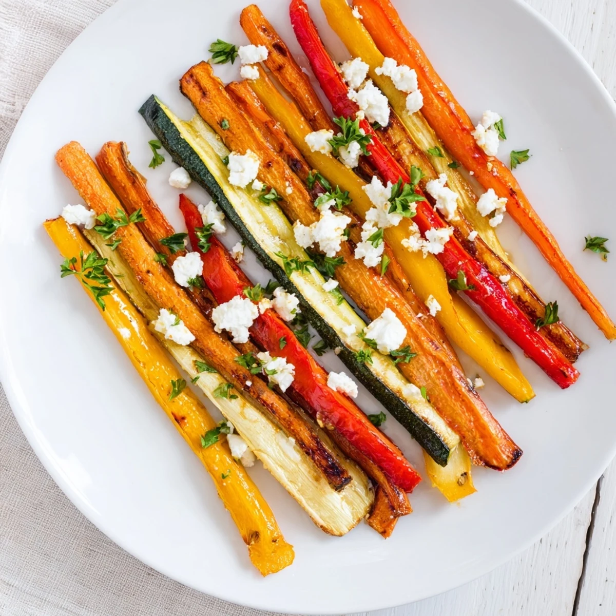 Golden, tender Christmas Sleigh Veggie Rails, a colorful, vegetarian appetizer ready for serving at a Christmas party.