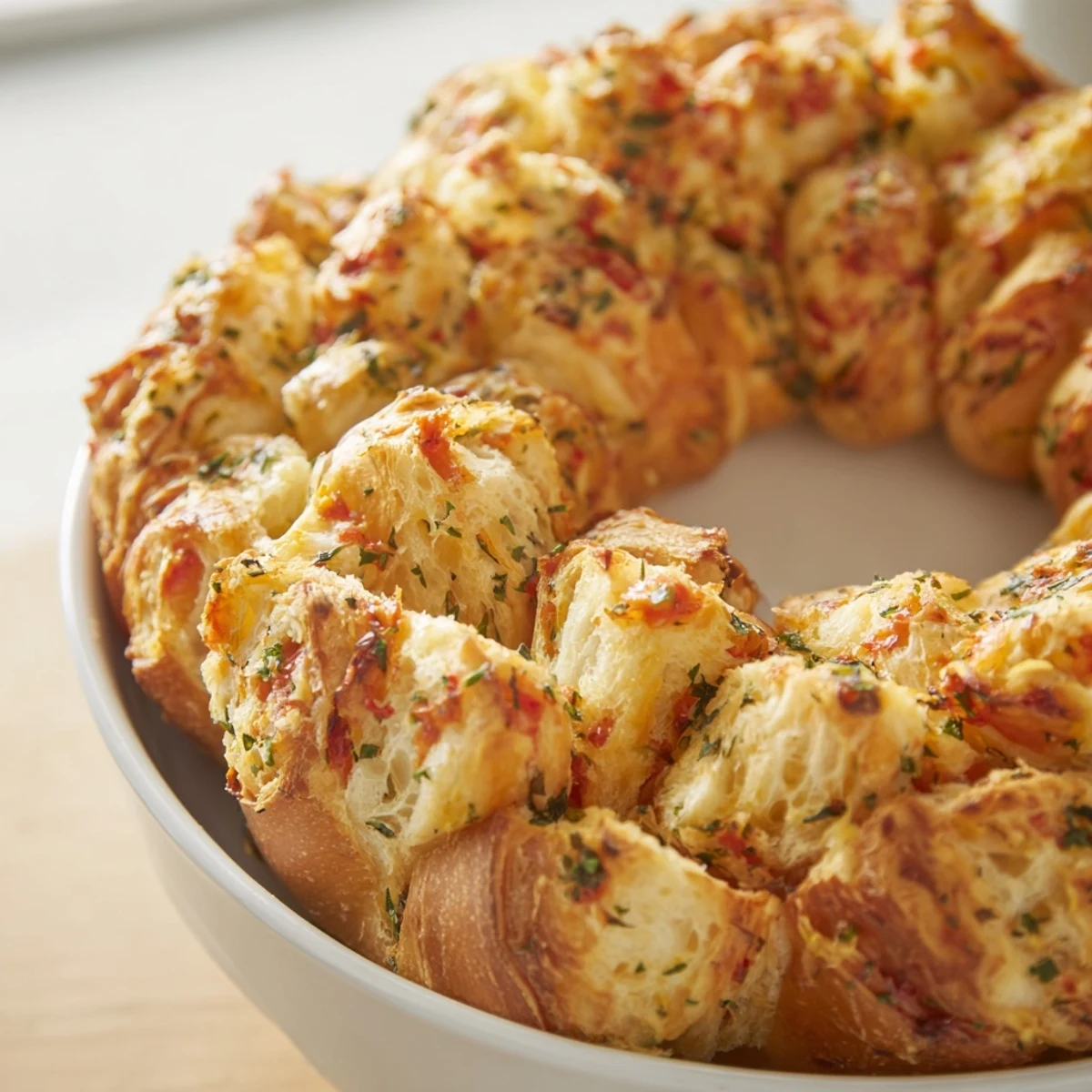 Oven-baked baguette slices forming a circle, ready to pair with your favorite dips and cheeses.