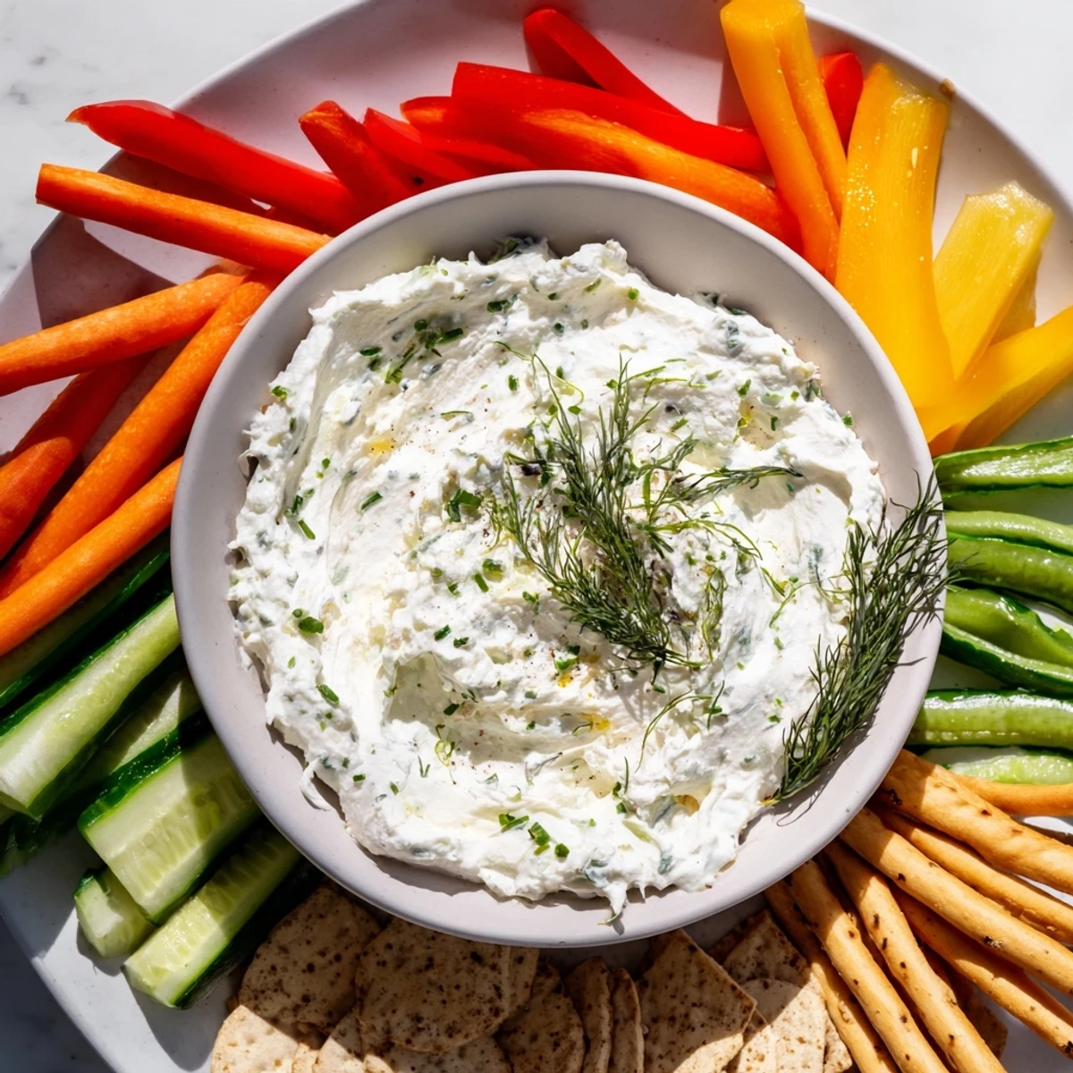 Holiday Reindeer Antler Spread: Picture the creamy dip at the center, surrounded by the reindeer's vegetable antlers.