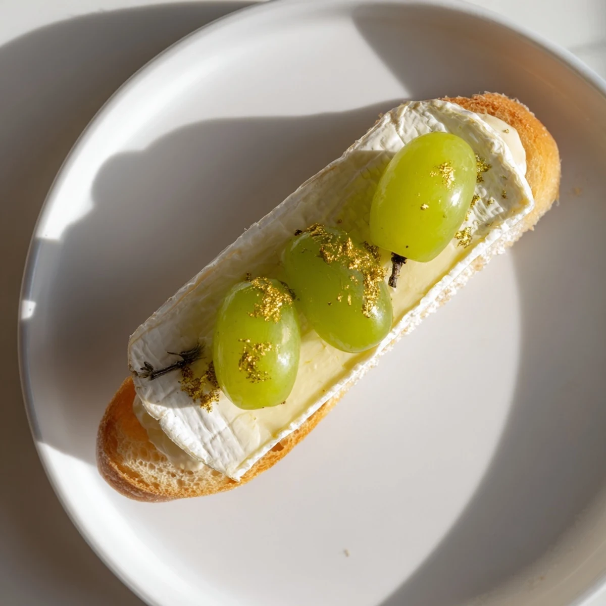 Delightful Sparkling Champagne Toast arranged on a platter, showcasing the golden glitter and bubbly grapes ready to serve.
