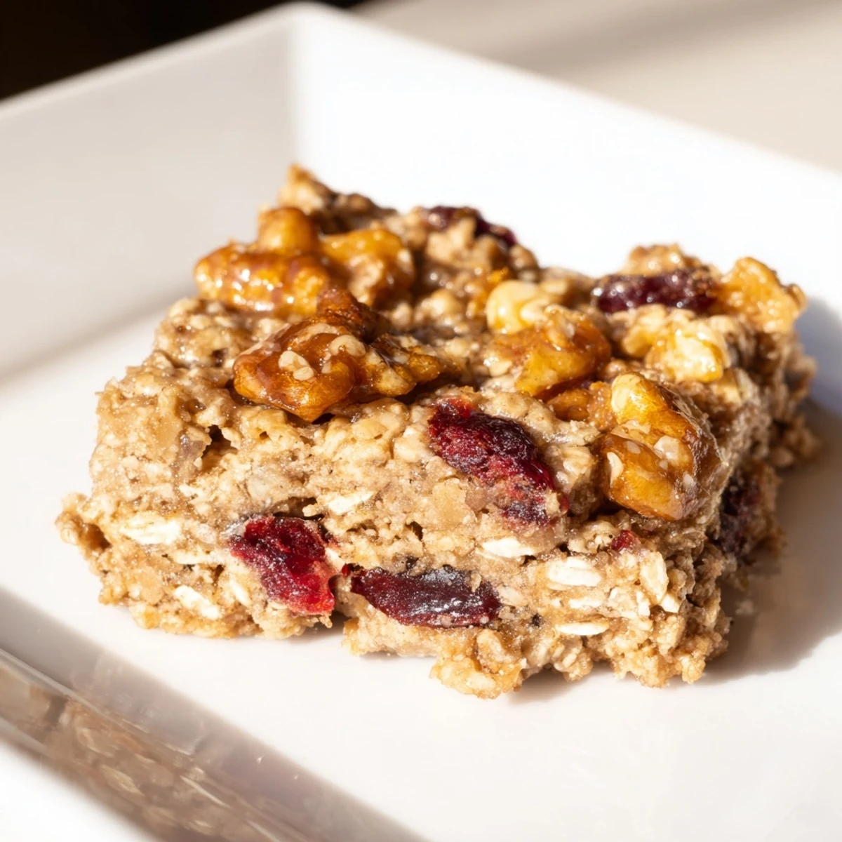 Deliciously moist maple cinnamon oatmeal bars featuring visible oats and delightful, warm spices.