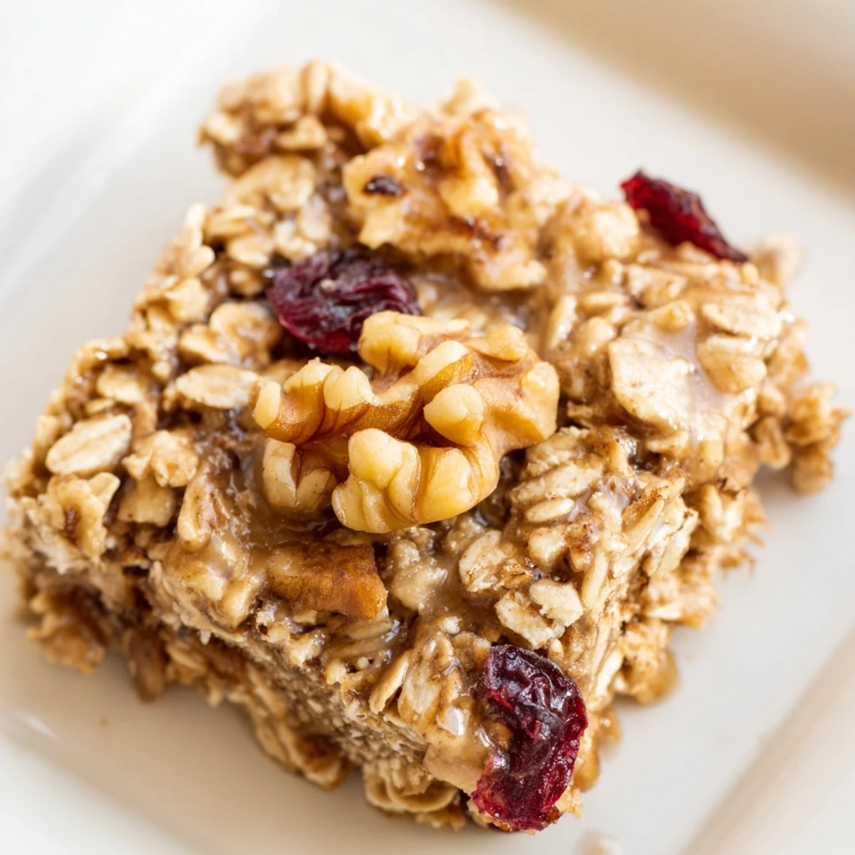 Golden-brown maple cinnamon oatmeal bars, sliced and ready to enjoy as a breakfast treat.