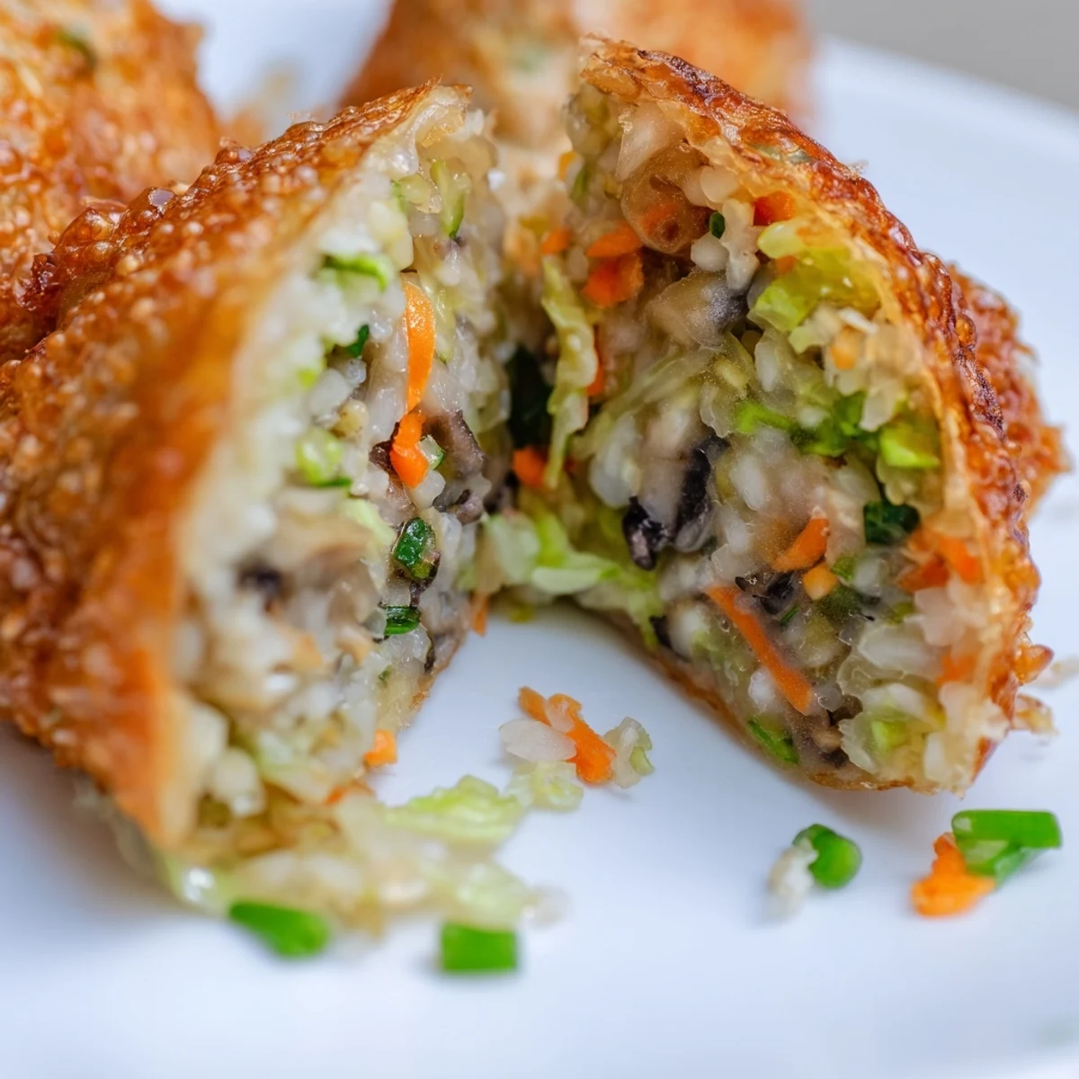 Close-up of freshly fried Crispy Rice Paper Dumplings with a beautifully crunchy exterior.