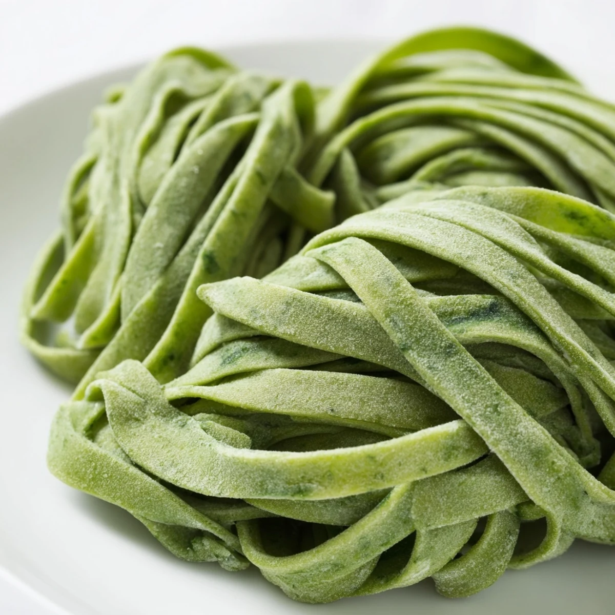 Vibrant green spinach pasta dough, ready to be rolled and cut into perfect pasta shapes.