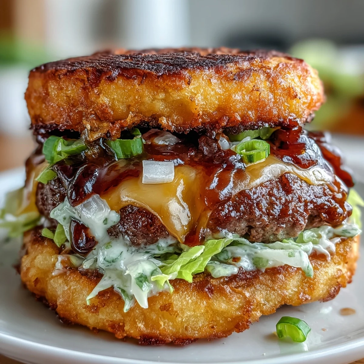 Golden taco shells packed with thin, crispy beef patties, melty cheese, and classic burger toppings, ready to serve.