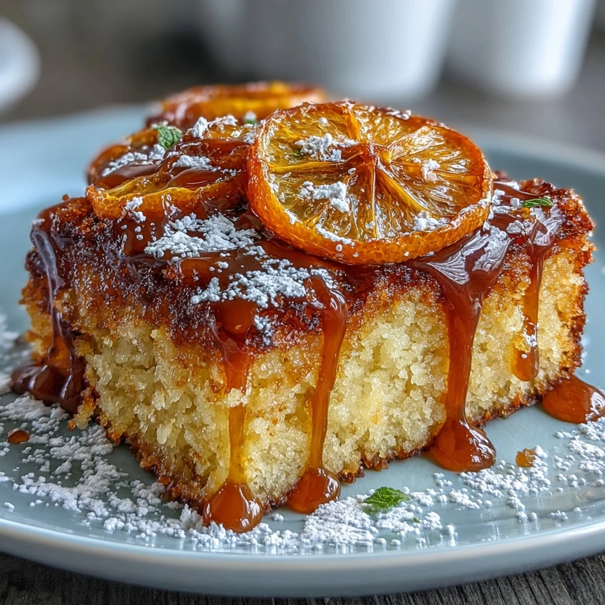 This gluten-free olive oil cake is studded with sweet candied oranges and almond flour for a tender crumb and citrus aroma.