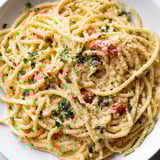 Warm, rich Roasted Garlic Pasta Sauce, with hints of basil, ready for a comforting Italian dinner.