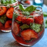 Strawberry Basil Sangria Mocktail