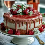 Decadent Rosé Velvet Cake, perfect for bridal showers, with luscious cream cheese frosting.