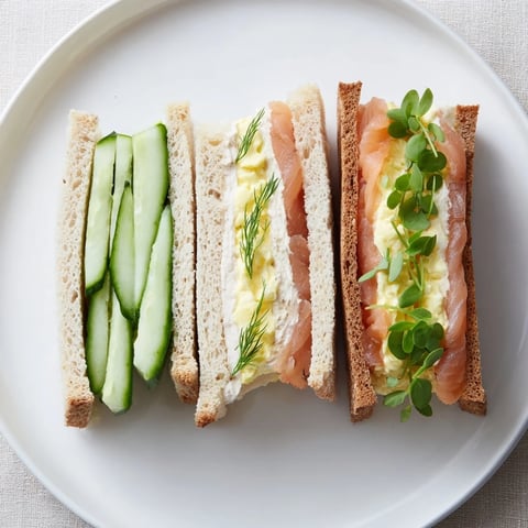 A tiered platter of Castle Feast Royal Tea Party Sandwiches, showcasing colorful finger foods.