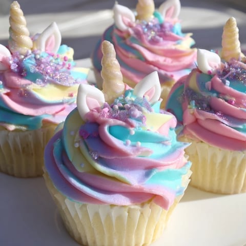 A dazzling photo of the Magical Unicorn Dessert Table overflowing with colorful treats and joy.