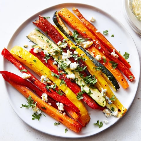 Festively arranged Christmas Sleigh Veggie Rails featuring roasted carrots and bell peppers; a delicious appetizer!