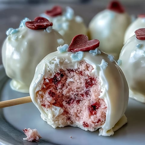 Indulge in these pink velvet cake pops with luscious cream cheese frosting, perfect for a Galentines celebration.  