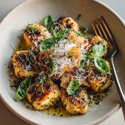 Imagine the tender cauliflower gnocchi, sprinkled with fresh basil, and the crispy Parmesan sail on top.