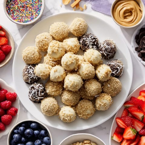 Interactive dessert board with luscious cheesecake bites and colorful fruit toppings displayed beautifully.  