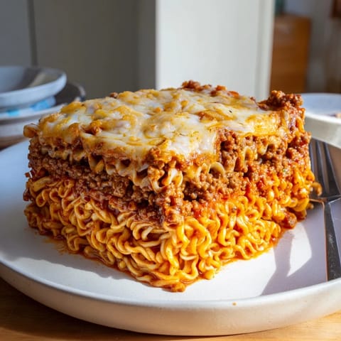 Spicy Ramen Lasagna Fusion