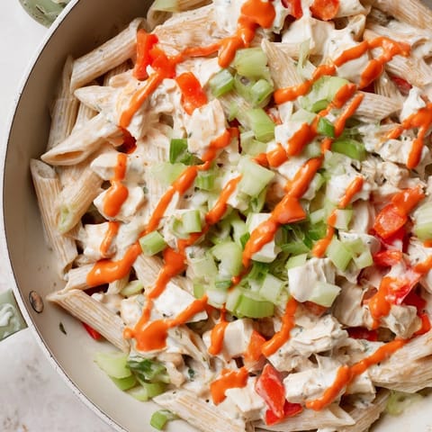 Buffalo Chicken Pasta Skillet