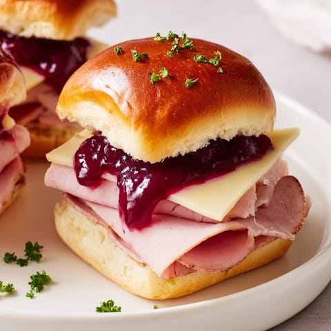 Cherry Glazed Ham Cheese Sliders