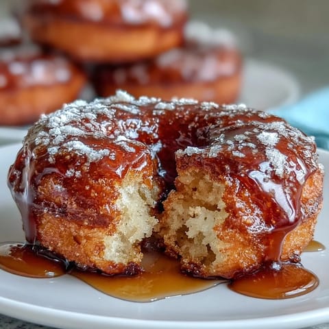 Cardamom-spiced donuts with honey glaze, golden and fluffy, dusted with powdered sugar and ready to enjoy.