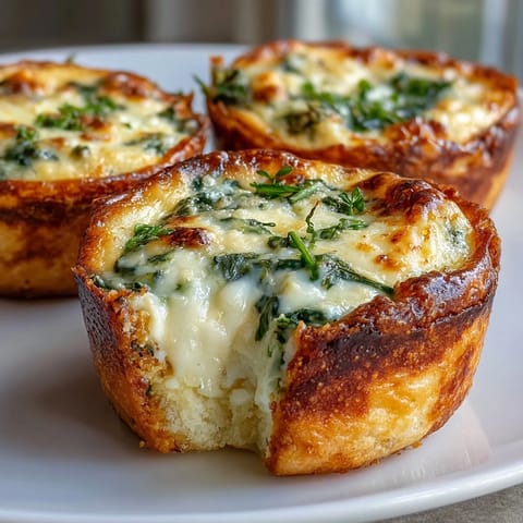 Mini quiche bridal shower brunch bites with creamy Gruyère and spinach in flaky pastry cups.  