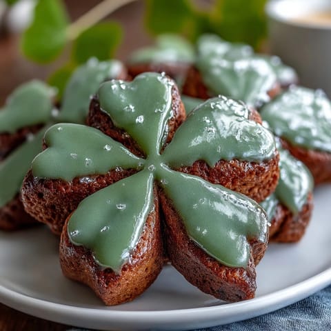 Festive shamrock sugar cookies decorated with smooth green royal icing for St. Patrick's Day celebrations.
