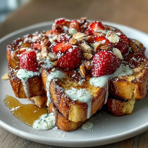 Spring Brunch Strawberry French Toast Bake with fresh strawberries and golden brioche, baked to custardy perfection for a sweet morning treat.
