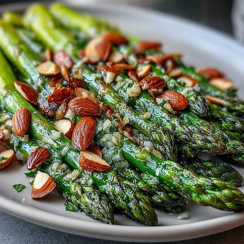 Lemon Butter Asparagus Almonds