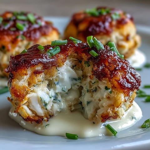 Crab Cake Deviled Eggs with Old Bay Seasoning: Creamy crab-stuffed deviled eggs dusted with zesty Old Bay, a perfect seafood appetizer for parties.  