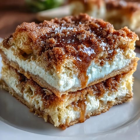Easy Cinco de Mayo Sopapilla Cheesecake Bars with flaky crescent dough and cinnamon sugar topping.