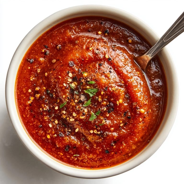 Thick and glossy, this homemade Fire-Roasted Ancho Chili BBQ Sauce drizzled on a burger.