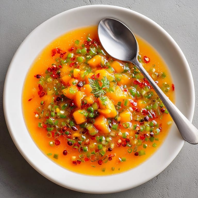 A jar filled with bright orange Mango and Serrano Hot Sauce, a delicious condiment bursting with sweet and spicy notes.