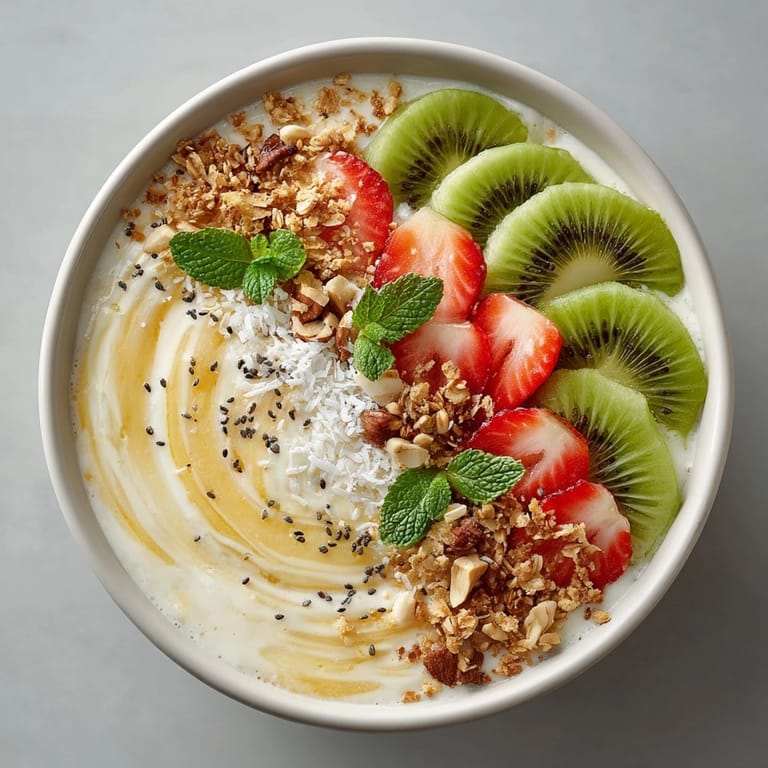 Cool and refreshing: A homemade tropical smoothie bowl, ideal for a bright, healthy start.