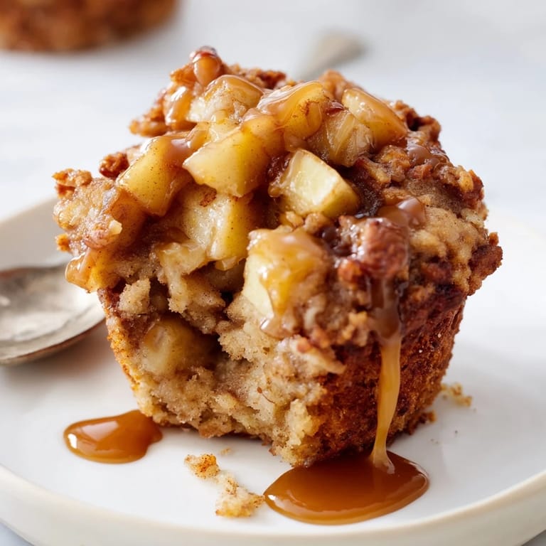 Cinnamon-spiced caramel apple fritter muffin cups are perfect for a cozy dessert treat.