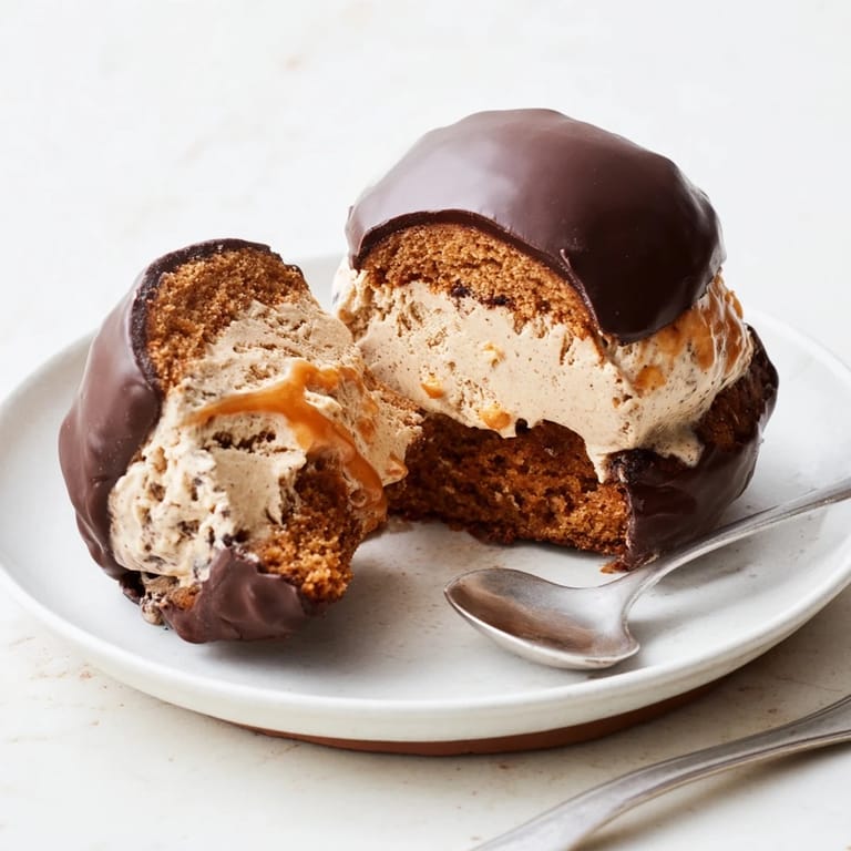 Festive Gingerbread Pumpkin Muffin Ice Cream Bites, perfect for holiday gatherings and dessert lovers.  