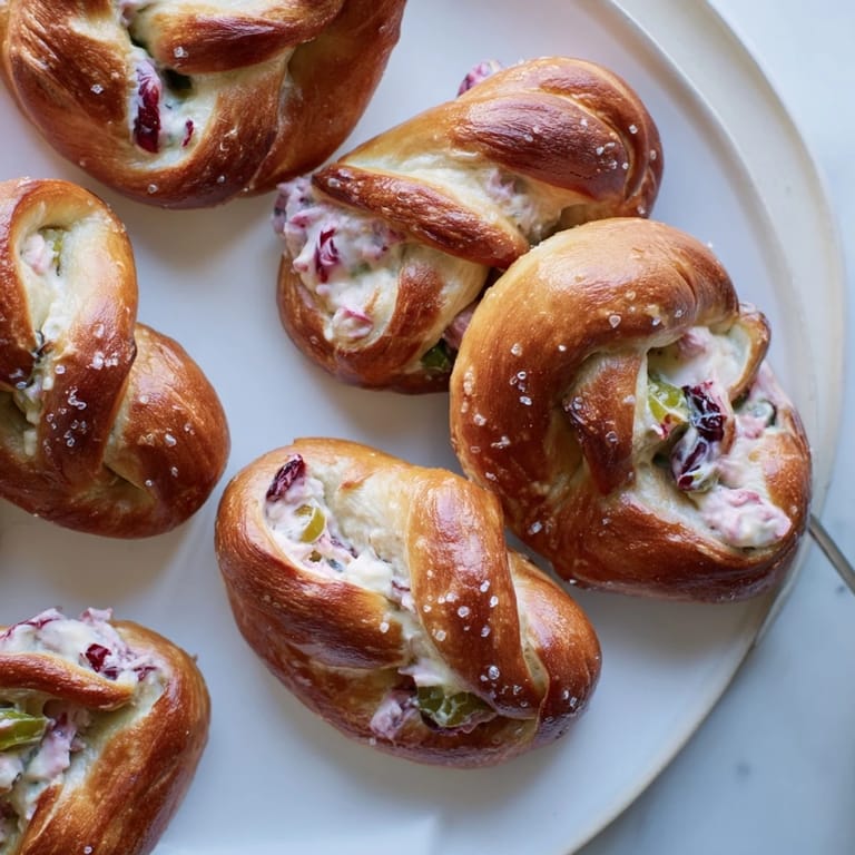 Golden-baked cranberry jalapeño dip pretzels, drizzled with sea salt and ready to serve.  