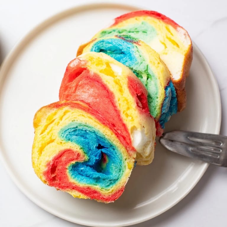 Delicious Cloud Bread Rainbow serves as a fun and gluten-free party delight.