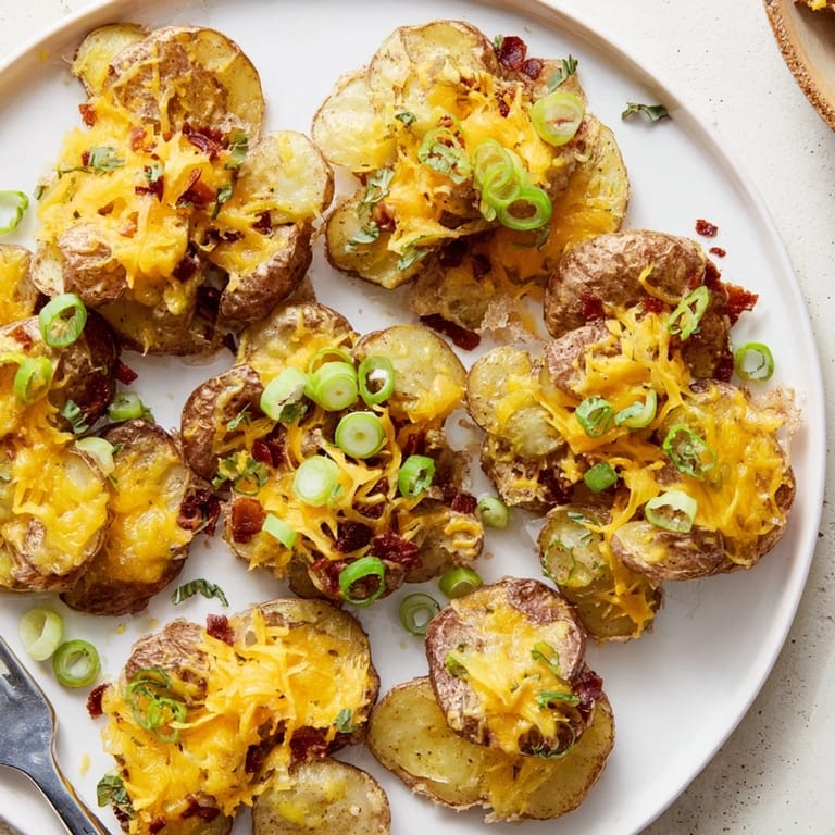 Savory Smashed Green Onion Potato Bombs bursting with flavor, ideal for a cozy gathering.