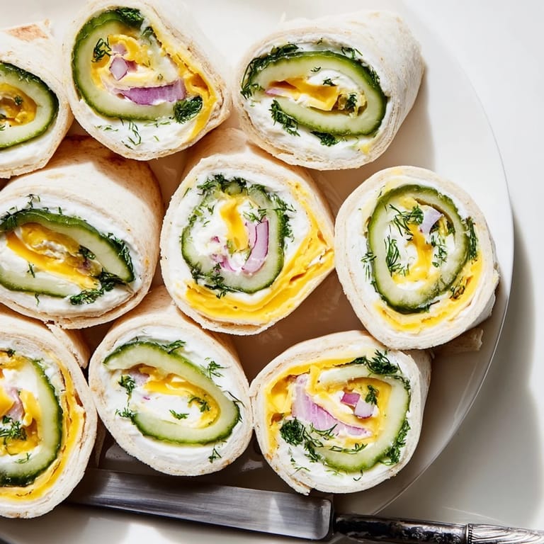 Colorful Pickle-in-a-Blanket slices arranged on a platter, ready to savor.  